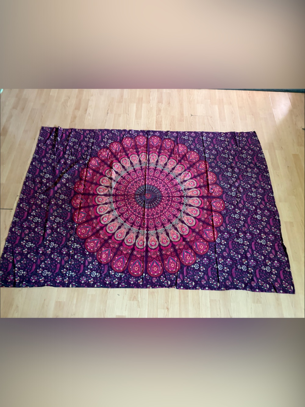 Purple and Pink Mandala Wall Tapestry - Boho Home Wall Decor